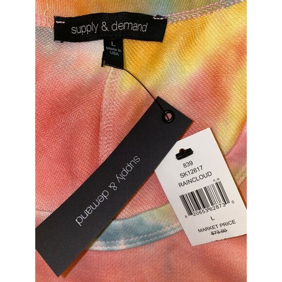 Supply & Demand Tie-Dye Tank Top L 98% Polyester 2% Spandex Multicolor Made In U - Picture 3 of 4